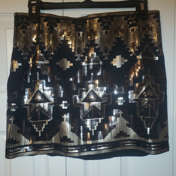 Express sequine stretch mini skirt - Picture 1 of 3